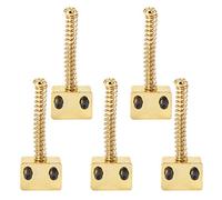 Venta loca Tornillos y resortes Puente de guitarra eléctrica de tamaño pequeño, Sillines de cuerda de puente duraderos, aleación de zinc para niños Regalos de Navidad para(Golden)