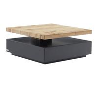 Venta-Unica - Mesa de Centro Kyria - 1 cajÛn y Tablero pivotante - MDF - Color: Antracita y Roble