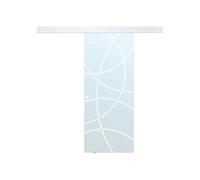 Venta-unica - Puerta corredera con aplique HEIDI - Altura 205 x Ancho 83 cm - Cristal templado