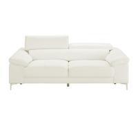 Venta-Unica - Sof√° 3 plazas de Piel Solange - Blanco