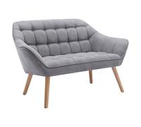 Venta-Unica - Sof√° de 2 plazas de Tela Gris Caserta