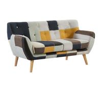 Venta-Unica - Sofá de 2 plazas de Tela Patchwork SERTI II