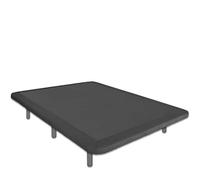 Ventadecolchones - Base Tapizada Drago con 5 Barras transversales | Marco en Tela Antimanchas Gris Antracita | con 6 Patas de 27 cm | 90 x 180 cm