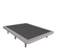 Ventadecolchones - Base Tapizada Drago con Marco en Tela Antimanchas Gris Claro y Sistema Antiruido con 6 Patas de 27 cm y 5 Barras transversales - 80x190 cm - con Subida y Montaje