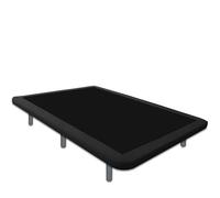 Ventadecolchones - Base Tapizada Modelo Drago con Marco en Polipiel Negro y Sistema Antiruido con 7 Patas de 27 cm y 7 Barras transversales Medida 150x190 cm