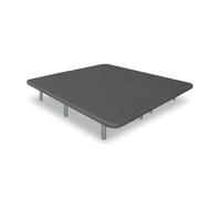 Ventadecolchones - Base tapizada Modelo Drago Reforzada con Sistema Antiruido con 12 Patas de 27 cm con 5 Barras transversales 3D Gris Medida 135 x 180 cm (2 uds. 67,5 x 180 + uniones)
