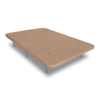 Ventadecolchones - Base Tapizada Modelo Drago Súper-Reforzada con Aireadores y Sistema Antirruido con 7 Patas de 27 cm y 7 Barras transversales 3D Beige Medida 140x200 cm