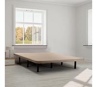 Ventadecolchones - Base tapizada Modelo Drago Súper-Reforzada con Sistema Antiruido con 7 Patas de 27 cm con 7 Barras transversales 3D Beige Medida 160 x 190 cm