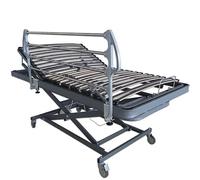 Ventadecolchones - Camas Articuladas Geriátrica de Hospital con Carro Elevador Medida 90 x 190 cm con barandilla Izquierda - Incluye Bote de Grasa
