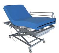 Ventadecolchones - Camas Articuladas Geriátrica de Hospital con Carro Elevador y Colchón Impermeable Viscoelástico 10+5 Medida 90 x 190 cm con Barandilla Derecha - Incluye Bote de Grasa