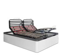 Ventadecolchones - Canapé Abatible de Madera Articulado Gran Capacidad con Mando Inalámbrico + App Móvil - Color Blanco - 135 x 190 cm (1 canapé, 2 Camas Independientes)