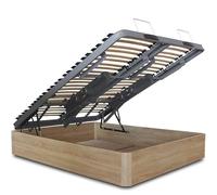 Ventadecolchones - Canapé Abatible de Madera Articulado Gran Capacidad con Mando Inalámbrico + App Móvil - Color Cambrian - 150 x 190 cm (1 canapé, 2 Camas Independientes)