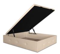 Ventadecolchones - Canapé Abatible París Gran Capacidad Tapizado en Polipiel Crudo Medida 150 x 190 cm