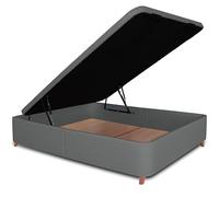 Ventadecolchones - Canapé Abatible Serena con Patas | Tapizado en Polipiel Gris con Tapa en Tejido 3D Transpirable | 150 x 190 cm