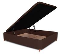 Ventadecolchones - Canapé Abatible Serena con Patas | Tapizado en Polipiel Wengué con Tapa en Tejido 3D Transpirable | 135 x 190 cm