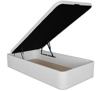Ventadecolchones - Canapé Abatible Serena Gran Capacidad, Tapizado en Polipiel Blanco con Tapa en Tejido 3D Transpirable, 105 x 190 cm