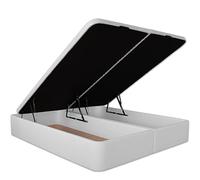 Ventadecolchones - Canapé Abatible Serena Gran Capacidad, Tapizado en Polipiel Blanco con Tapa en Tejido 3D Transpirable, 150 x 190 cm (2 uds 75 x 190 cm)
