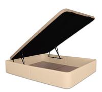 Ventadecolchones - Canapé Abatible Serena Gran Capacidad, Tapizado en Polipiel Crudo con Tapa en Tejido 3D Transpirable, 150 x 190 cm