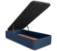 Ventadecolchones - Canapé Abatible Serena Gran Capacidad, Tapizado en Tela Antimanchas Azul con Tapa en Tejido 3D Transpirable, 90 x 190 cm