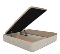 Ventadecolchones - Canapé Abatible Serena Gran Capacidad, Tapizado en Tela Antimanchas Crudo con Tapa en Tejido 3D Transpirable, 135 x 190 cm (2 uds 67,5 x 190 cm)