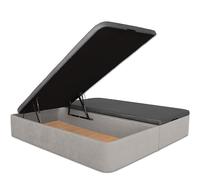Ventadecolchones - Canapé Abatible Serena Gran Capacidad, Tapizado en Tela Antimanchas Gris Perla con Tapa en Tejido 3D Transpirable, 180 x 190 cm (2 uds 90 x 190 cm)
