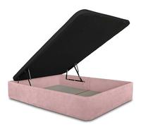Ventadecolchones - Canapé Abatible Serena Gran Capacidad, Tapizado en Tela Antimanchas Rosa con Tapa en Tejido 3D Transpirable, 150 x 190 cm