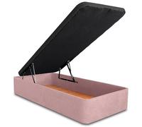 Ventadecolchones - Canapé Abatible Serena Gran Capacidad, Tapizado en Tela Antimanchas Rosa con Tapa en Tejido 3D Transpirable, 80 x 190 cm