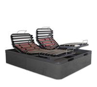 VentadeColchones - Canapé Articulado Abatible de Gran Capacidad con Mando Inalámbrico + App Móvil, Tela Antimanchas Gris Antracita, Medida 150 x 190 cm (1 canapé, 2 Camas)