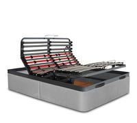VentadeColchones - Canapé Articulado Abatible de Gran Capacidad con Mando Inalámbrico + App Móvil, Terciopelo Gris, Medida 150 x 190 cm