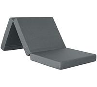 Ventadecolchones - Colchón Plegable con Cierre y Asa | 110 x 180 x 10 cm | con Espuma D25 extrafirme en Loneta Premium Gris para Furgoneta, Mini Camper y Camping