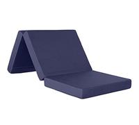 Ventadecolchones - Colchón Plegable con Cierre y Asa 135 x 190 x 10 cm con Espuma D25 extrafirme en Loneta Premium Azul para Furgonetas, de Viajes o para Invitados