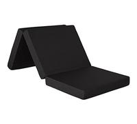 Ventadecolchones - Colchón Plegable con Cierre y Asa | 135 x 190 x 10 cm | con Espuma D25 extrafirme en Loneta Premium Negro para Furgoneta, Mini Camper y Camping