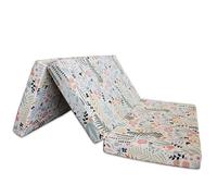 Ventadecolchones - Colchón Plegable con Viscoelástica 135x190x10 cm, Espuma HR30 Media, Loneta Exterior Antimanchas Colorida Repelente al Agua, Cierre y Asa, para Furgonetas, de Viajes o Invitados