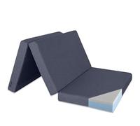 Ventadecolchones - Colchón Plegable con Viscoelástica con Cierre y Asa 135 x 190 x 10 cm con Espuma D25 extrafirme en Loneta Premium Azul para Furgonetas, de Viajes o para Invitados