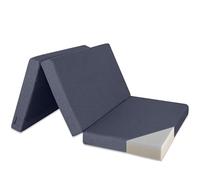 Ventadecolchones - Colchón Plegable con Viscoelástica con Cierre y Asa - Espuma HR30 Media | 110 x 180 x 10 cm | en Loneta Premium Azul para Furgoneta, Mini Camper y Camping