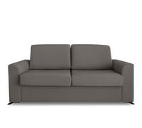 Ventadecolchones - Sofá Cama Italiano 3 Plazas con Subida Y Montaje (207x103x100cm) Berlín en Tela Mozart Antimanchas Gris Topo con Patas Metálicas Negras