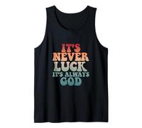 Ventage Nunca es suerte Siempre es Dios para mujeres y niñas Camiseta sin Mangas