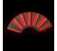 Ventaglio Cinese LED per Festival - Ventaglio Pieghhevole Grande Portatile in Nylon con Luci a Batteria | Accessorio Luminoso per Danza Notturna, Party, Eventi EDM, Performance Artistiche