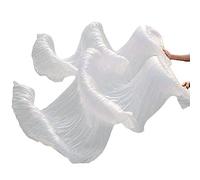 Ventaglio Di Danza del Ventre Fatto a Mano 1 Paio Di Ventagli Lunghi in Bambù Di Seta Danzante Sinistra Destra per Feste Di Spettacolo 180 Cm