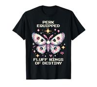 Ventaja Equipada: Alas de Pelusa | Pixel Art Moth Retro Gaming Camiseta