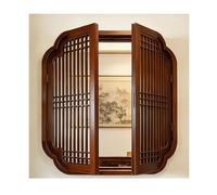Ventana abatible de madera maciza retro para sala de té, diseño a cielo abierto, ideal para decoración del hogar para sala de estar (50 x 80 cm)
