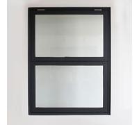 Ventana Abatible, Genérico Ventanas Pequeñas For Sótano, Sótano Ventana De Repuesto, Marco De Aleación De Aluminio Ventana Corrediza Horizontal Con Vidrio(Black,21x33in/53x84cm)