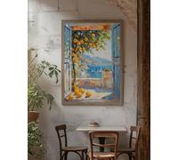 Ventana abierta. Lámina de Henri Matisse. Puertas de patio. Grecia, islas griegas. Limones. Decoración moderna para el hogar y la sala de estar. Pósteres (60x90cm).