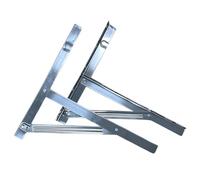 Ventana Ac Bracket, Wall Mount Console, 19,69 x 2,2 x 2,2 pulgadas Tamaño compacto Stainless Steel Guard Frame, Space-Saving Shelf Support for Balcony or Patio Use, Silver