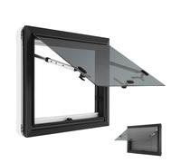 Ventana Camper 450 x 600 mm Ventana Caravana, ventana de caravana de 65°, con mosquitera y persiana integrada, ventana de exposición, empuje exterior, ventana lateral para caravanas, furgonetas