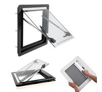 Ventana Caravana Ventana Camper 450 x 500 mm Ventana de exhibición lateral plegable ventana exterior empuje ventana con estor integrado y mosquitera (E13)