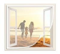 Ventana con mosquitera 60x90cm Ventana con mosquitera de cierre automático Se admiten mascotas Ventanas para balcón Ventanas corredizas,Blanco