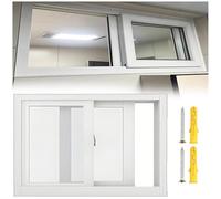 Ventana corredera blanca para sótano de 41 x 16 pulgadas, bloqueo de empuje para mayor seguridad, ideal para ventilación y luz natural en cobertizos, garajes y graneros, solución de ventana de