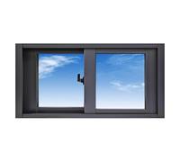 Ventana corredera con pantalla y vidrio templado, marco de aluminio duradero para un bloqueo seguro, ideal para cobertizos, sótanos, casas móviles, garajes y baños