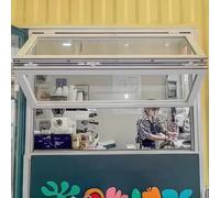 Ventana corredera con vidrio reforzado, ventilación con cerradura y diseño plegable para cocina, cobertizo o bar